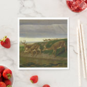 Hirsche an der Prärie (von William Holbrook Beard) Serviette (Beispiel)
