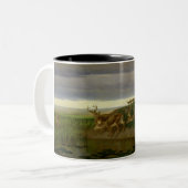 Hirsche an der Prärie (von William Holbrook Beard) Zweifarbige Tasse (Vorderseite Links)