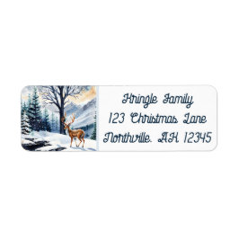 Hirsche an der Snowy Lake Christmas Rücksendeadres