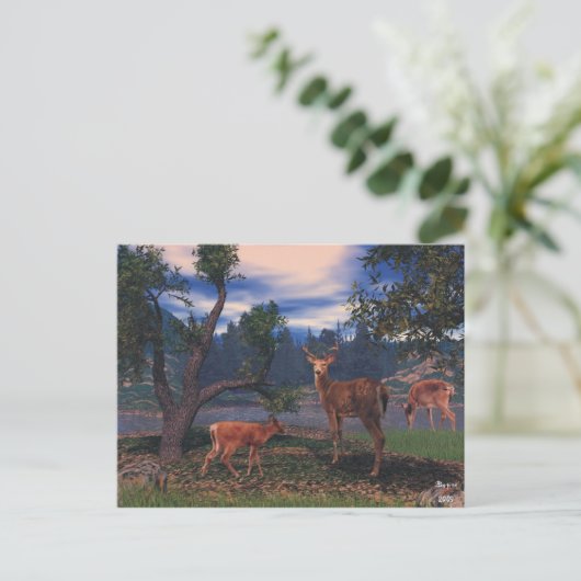 Hirsche Ansammlung Postkarte (Stehend Vorderseite)