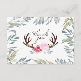 Hirsche Antler Girl Babydusche Danke Karte