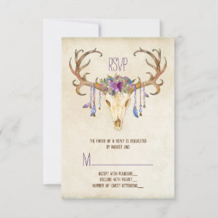 Hirsche Antler Rustic Country Wedding UAWG RSVP Karte