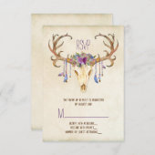 Hirsche Antler Rustic Country Wedding UAWG RSVP Karte (Vorne/Hinten)