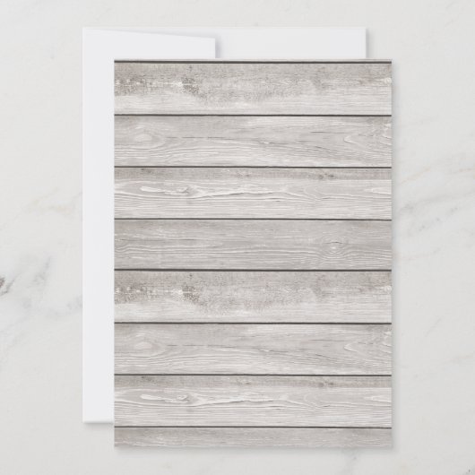 Hirsche Antler White wood Baby Dusche Einladung (Rückseite)