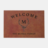 Hirsche Antlers Imitate Leather Fußmatte (Vorderseite)