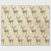 Hirsche Antlers Lights Weihnachtswrapping Paper Geschenkpapier (Flach)