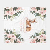 Hirsche Aquarellfarbe Rosa Blütenstaub Fleecedecke (Vorderseite (Horizontal))