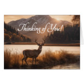 Hirsche auf Bergsee Blank Inside (Vorderseite (Horizontal))