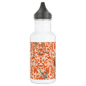 Hirsche auf dekorativen Eichenfeuermustern in dunk Edelstahlflasche (Links)