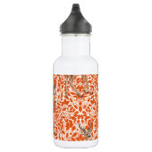 Hirsche auf dekorativen Eichenfeuermustern in dunk Edelstahlflasche (Rechts)