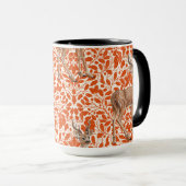 Hirsche auf dekorativen Eichenfeuermustern in dunk Tasse (VorderseiteRechts)