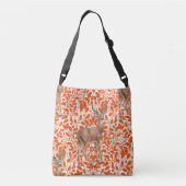 Hirsche auf dekorativen Eichenfeuermustern in dunk Tragetaschen Mit Langen Trägern (Rückseite)