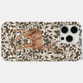 Hirsche auf dekorativen Eichenstaubmustern in brau Case-Mate iPhone Hülle (Rückseite (Horizontal))