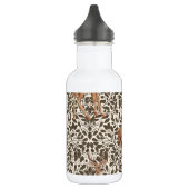 Hirsche auf dekorativen Eichenstaubmustern in brau Edelstahlflasche (Links)