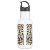 Hirsche auf dekorativen Eichenstaubmustern in brau Edelstahlflasche (Rückseite)