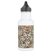 Hirsche auf dekorativen Eichenstaubmustern in brau Edelstahlflasche (Rechts)