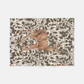 Hirsche auf dekorativen Eichenstaubmustern in brau Fleecedecke (Vorderseite (Horizontal))