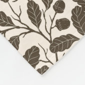 Hirsche auf dekorativen Eichenstaubmustern in brau Fleecedecke (Ecke)