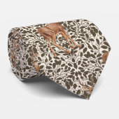 Hirsche auf dekorativen Eichenstaubmustern in brau Krawatte (Gerollt)