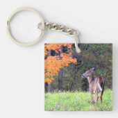 Hirsche auf dem Feld Schlüsselanhänger (Vorderseite)