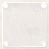 Hirsche auf der Wiese Glasuntersetzer (Rückseite)