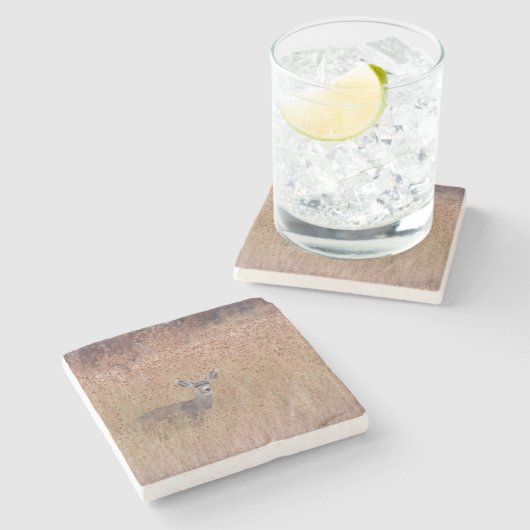 Hirsche auf der Wiese Steinuntersetzer (Seitenansicht)