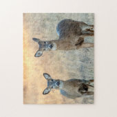 Hirsche auf einem Feld Puzzle (Vertikal)