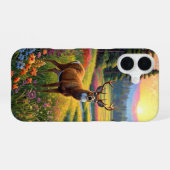 Hirsche auf einer Wiesenblumenwiese iPhone 16 Hülle (Rückseite (Horizontal))