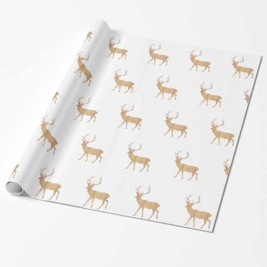 Hirsche auf Retro-Holzboden Geschenkpapier (Ungerollt)
