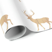 Hirsche auf Retro-Holzboden Geschenkpapier (Rolleneckpunkt)