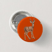 Hirsche auf Rot Button (Vorne & Hinten)
