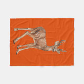 Hirsche auf Rot Fleecedecke (Vorderseite (Horizontal))