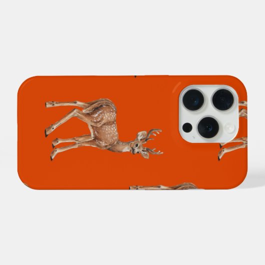 Hirsche auf Rot iPhone Hülle (Rückseite (Horizontal))