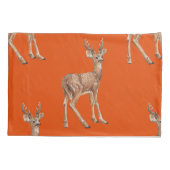 Hirsche auf Rot Kissenbezug (Rückseite-Links)