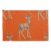 Hirsche auf Rot Kissenbezug (Rückseite-Rechts)