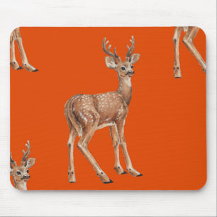 Hirsche auf Rot Mousepad