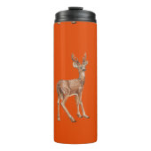 Hirsche auf Rot Thermosbecher (Vorderseite)