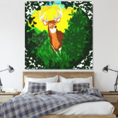 Hirsche auf Waldlichtung Leinwanddruck (Insitu (Schlafzimmer))