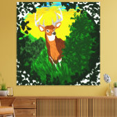 Hirsche auf Waldlichtung Leinwanddruck (Insitu (Wohnzimmer))
