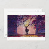 Hirsche aus den Glastüren II Postkarte (Vorne/Hinten)