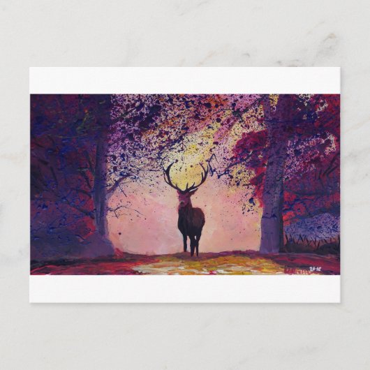 Hirsche aus den Glastüren II Postkarte (Vorderseite)