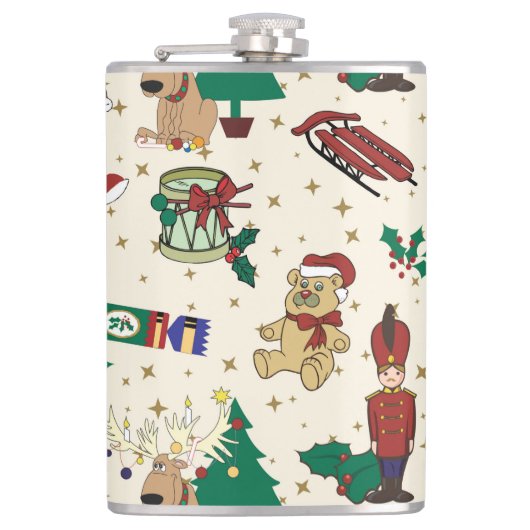 Hirsche, Bär, Katze und Nutcracker Flachmann (Vorderseite)