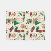 Hirsche, Bär, Katze und Nutcracker Fleecedecke (Vorderseite (Horizontal))