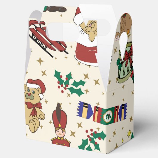 Hirsche, Bär, Katze und Nutcracker Geschenkschachtel (Geöffnet)