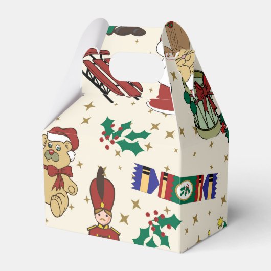 Hirsche, Bär, Katze und Nutcracker Geschenkschachtel (Vorderseite)