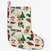 Hirsche, Bär, Katze und Nutcracker Kleiner Weihnachtsstrumpf (Vorderseite)