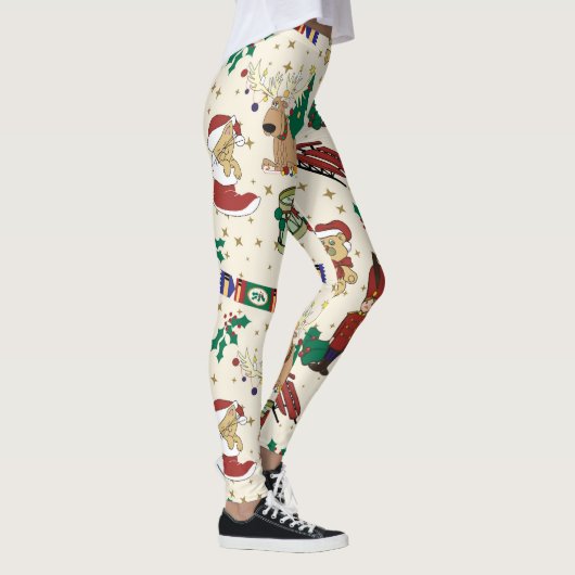 Hirsche, Bär, Katze und Nutcracker Leggings (Rechts)