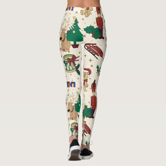 Hirsche, Bär, Katze und Nutcracker Leggings (Rückseite)