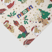 Hirsche, Bär, Katze und Nutcracker Seidenpapier (Ausschnitt)