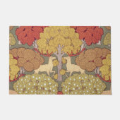 Hirsche, Bäume, Eichhörnchen, Vögel, Rowan Berries Fußmatte (Vorderseite)